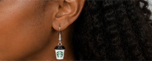 Coffee Lover Mini Cup Dangle Earrings