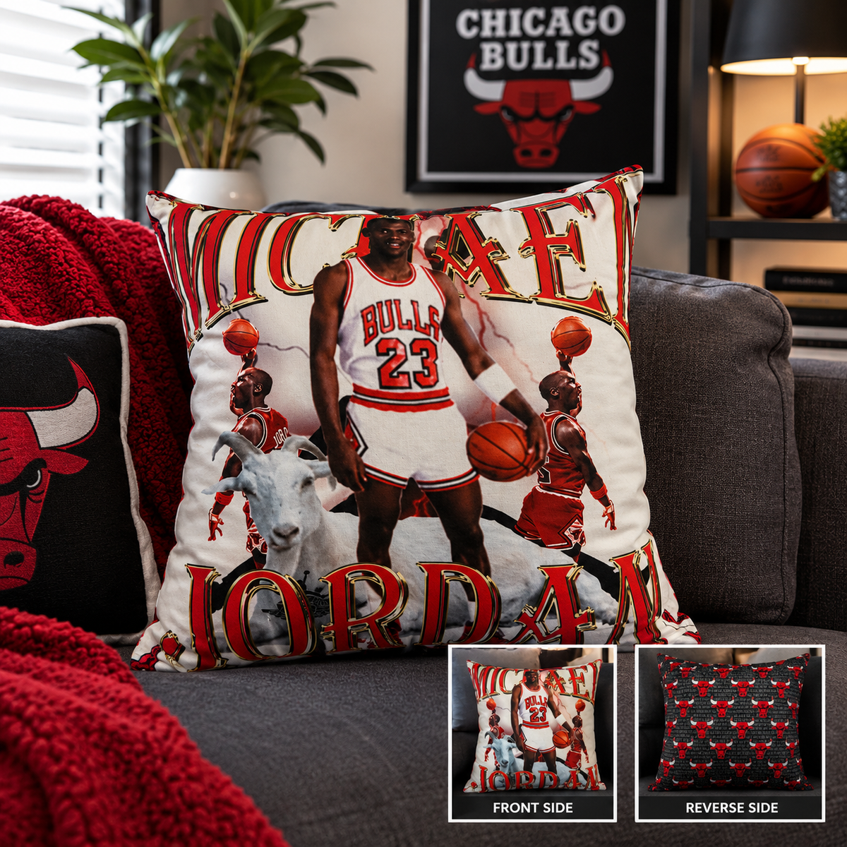 Chicago GOAT Reversible Pillow