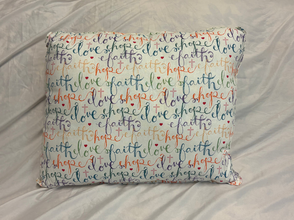 Faith • Hope • Love Handmade Pillow